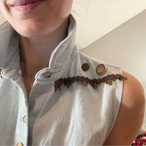 EKA ERIKA KELLY APPAREL Sleeveless Denim Top UPCYCLED American Apparel - Picture 10 of 10